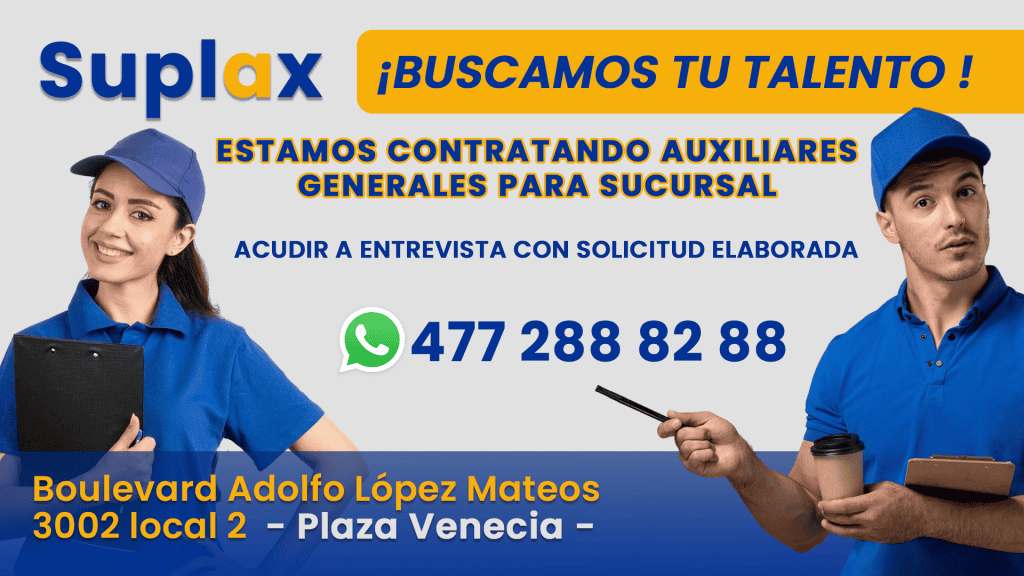 Auxiliares Generales para sucursal