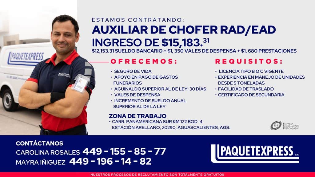 AUXILIAR DE CHOFER 2026 AGU