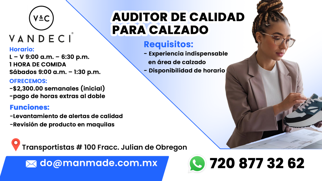 Auditor de calidad para calzado