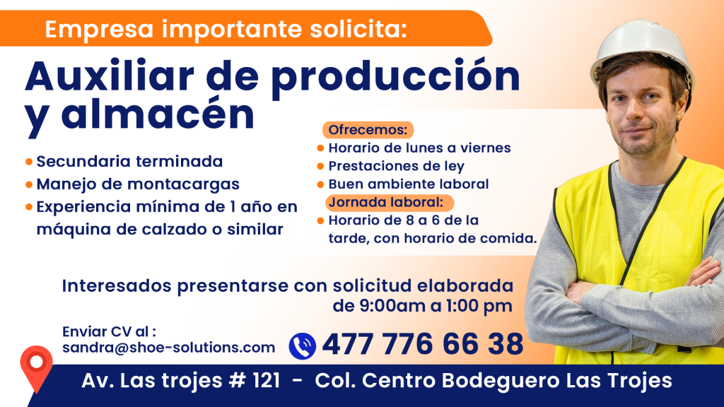 Auxiliar de producción y almacen