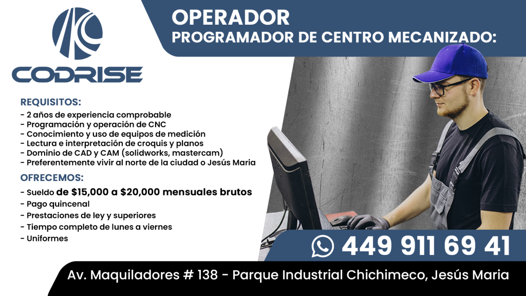 Operador programador de centro mecanizado